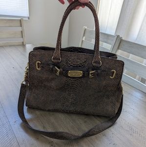 Michael Kors Brown Mocha Python Satchel Handbag Pre-owned LIMITED EDITION!